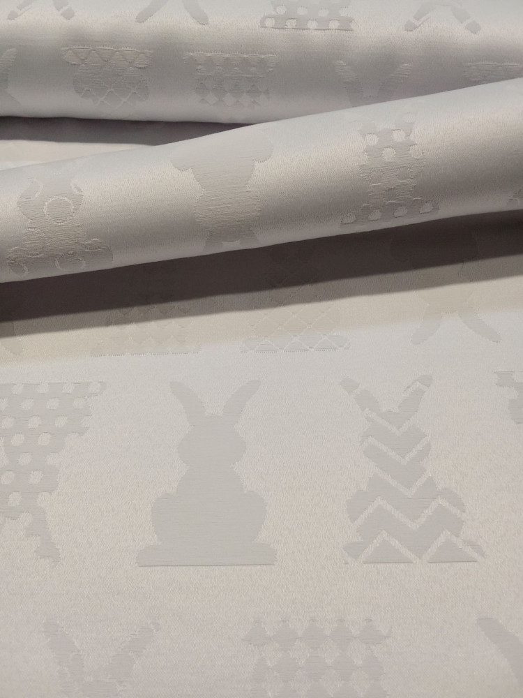 TKANINA  OBRUSOWA WIELKANOCNA ROSTI 1B  KOLOR 1000 BIAŁY