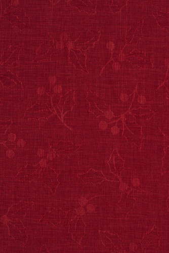 Tkanina obrusowa świąteczna ILEX LOFT kolor 3355 czerwony