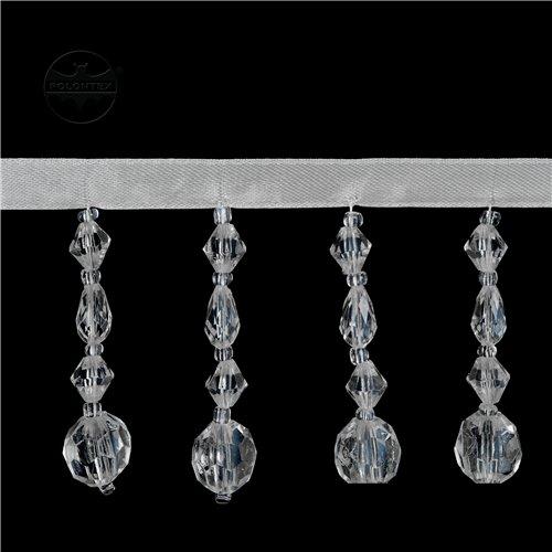 TASMA OZDOBNA  DO FIRAN 5682/wysokość 6cm KOLOR BIAŁY