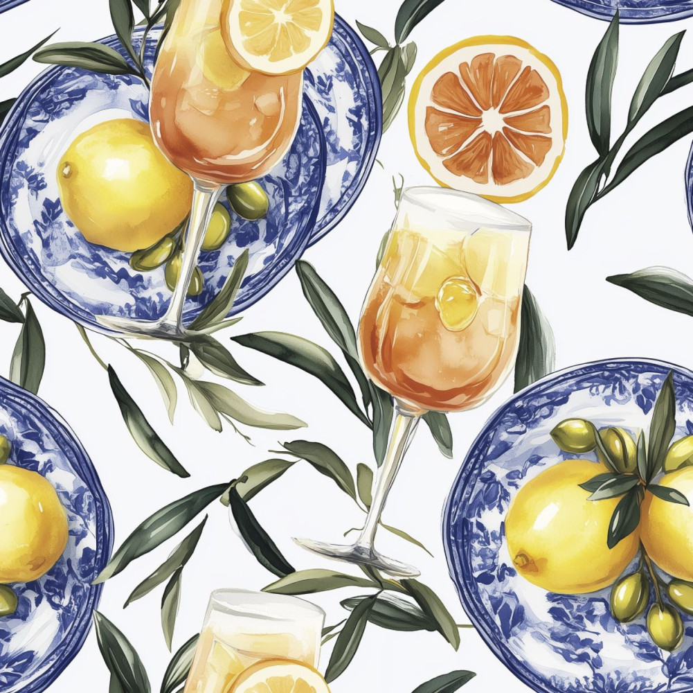 Wzór APEROL i CYTRYNY DRUK 1700