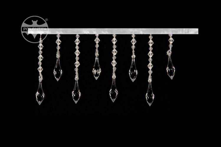 TAŚMA OZDOBNA DO FIRAN 3676/wysokość 12cm KOLOR BIAŁY