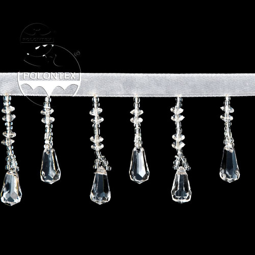 TAŚMA OZDOBNA DO FIRAN 5029/wysokość 4,5cm KOLOR BIAŁY